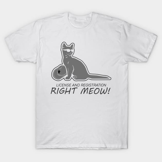 HIGHWAY PATROL: Right Meow T-Shirt by MYFROG